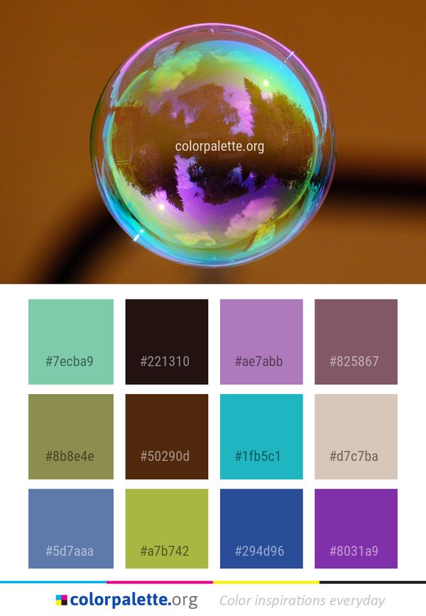 Sphere Macro Photography Liquid Bubble Color Palette