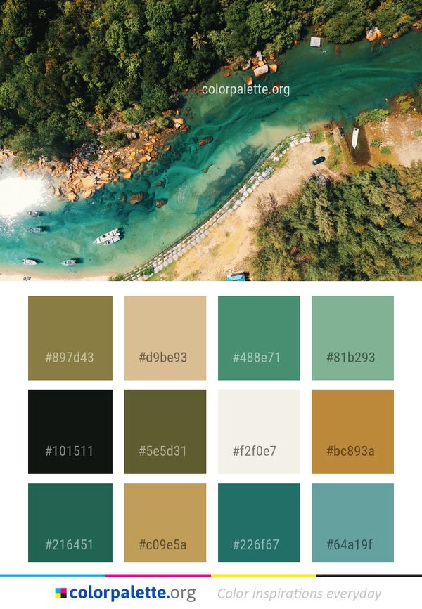 Water Body Of Aerial Photography Color Palette