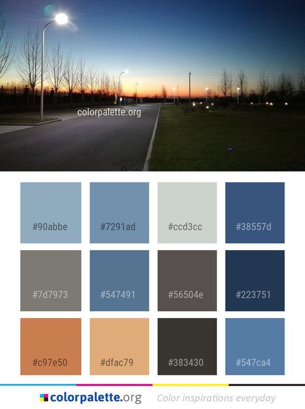 Road Sky Street Light Color Palette