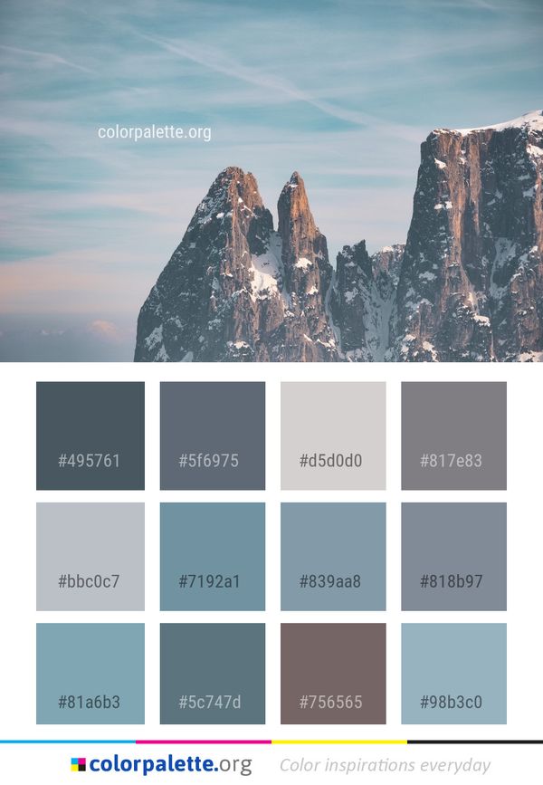 Sky Mountainous Landforms Mountain Color Palette